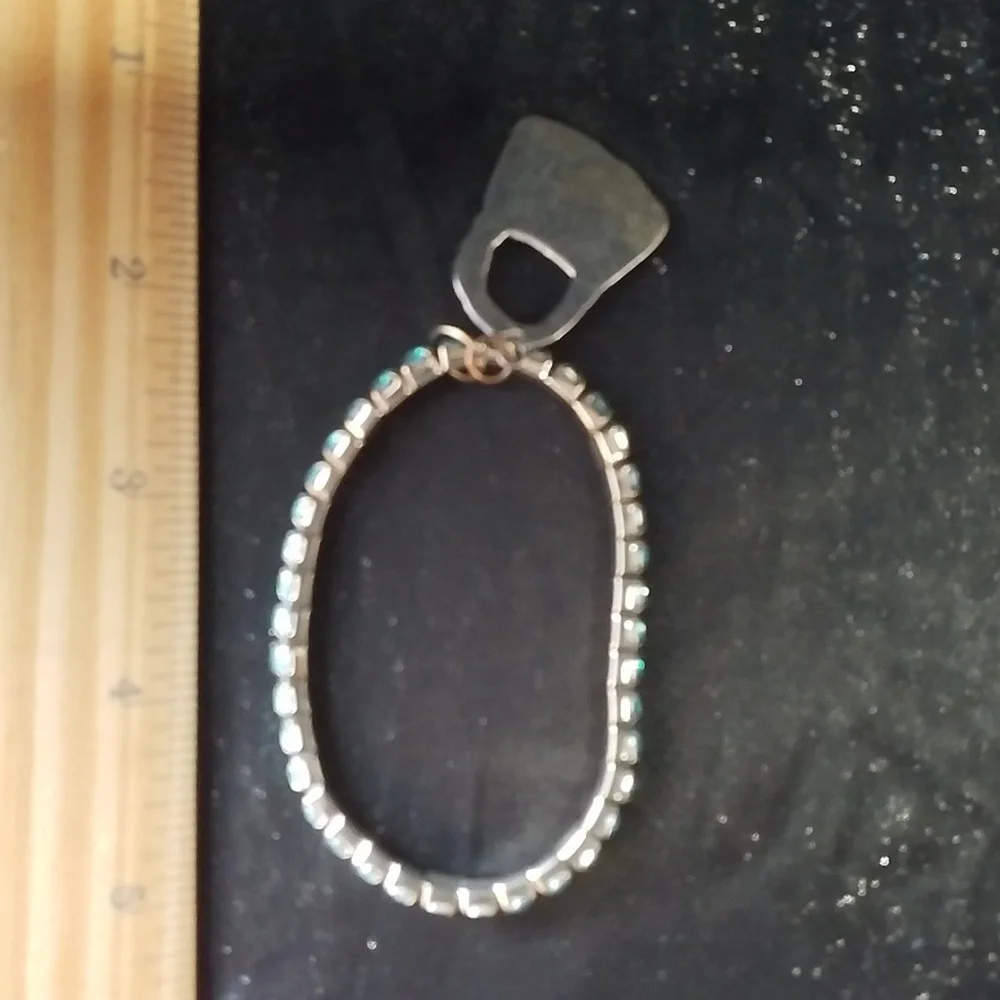 3/$25 CLAIRE'S BRACELET Teal Sequins Stretch Handbag CHARM